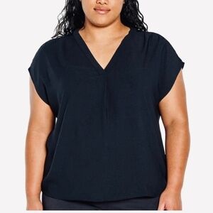 Banana Republic Ladies’ Blouse, V-Neck, Relaxed Fit, Black, XXL NWT